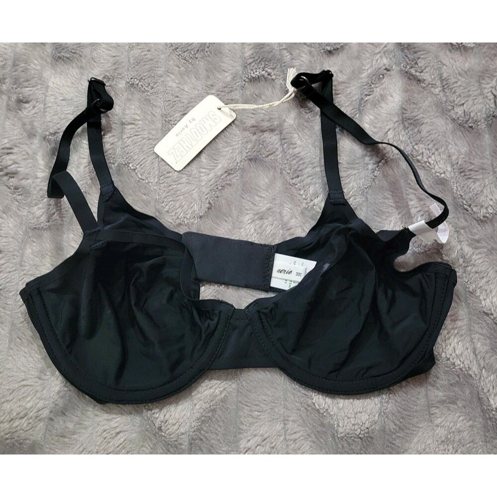 Aerie 32C Smoothez Black Unlined Bra With Underwire NWT